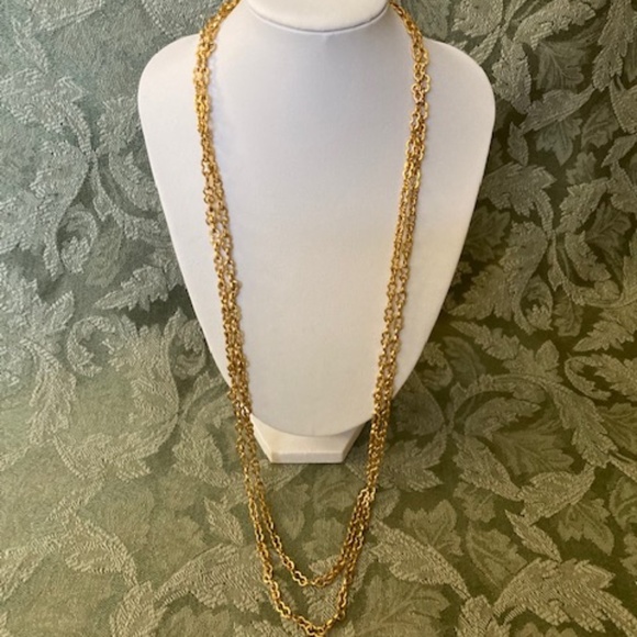 Gold Tone Opera Length Chain Necklace - Picture 10 of 11